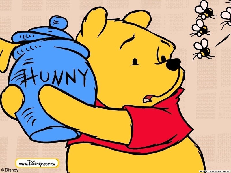 Winnie the Pooh with honey jar