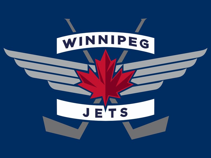 Winnipeg Jets Logo — Blue, Bold, Vector Art, Maple Leaf