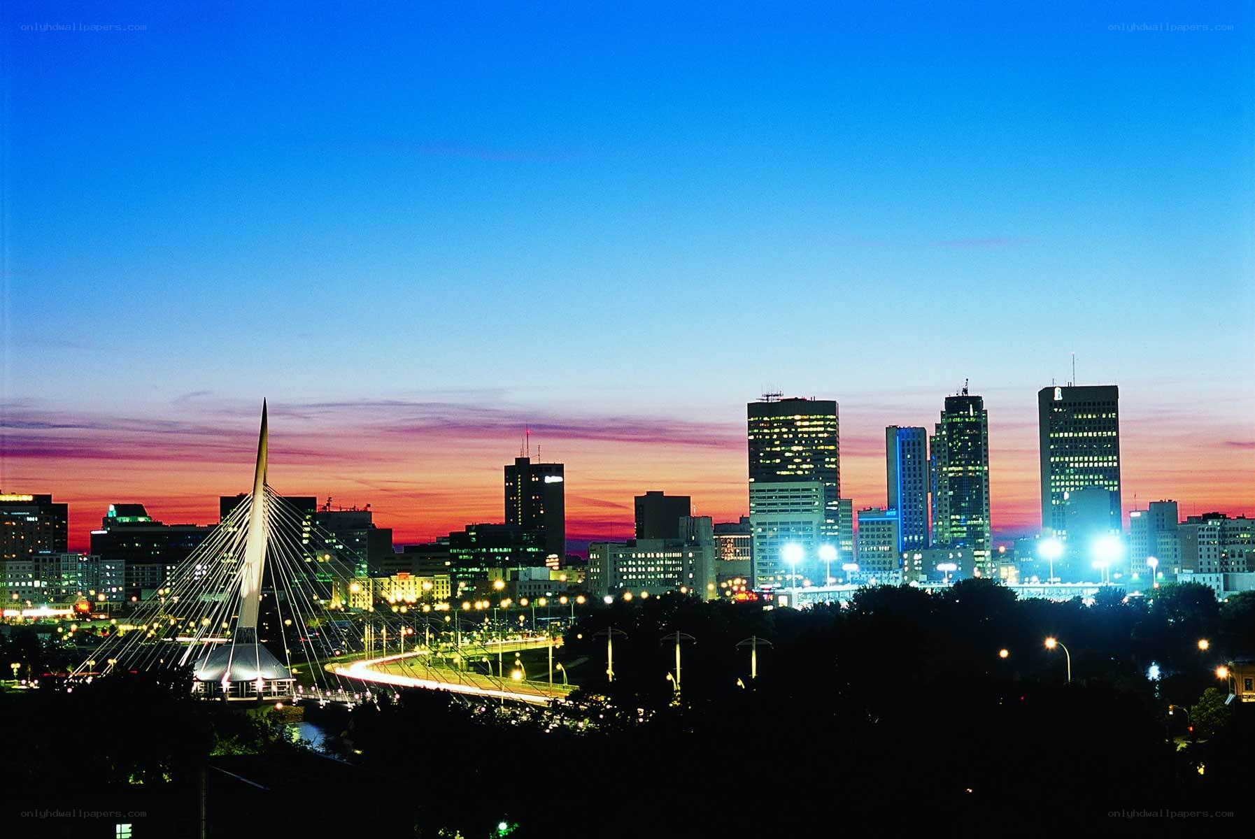 Winnipeg skyline at dusk