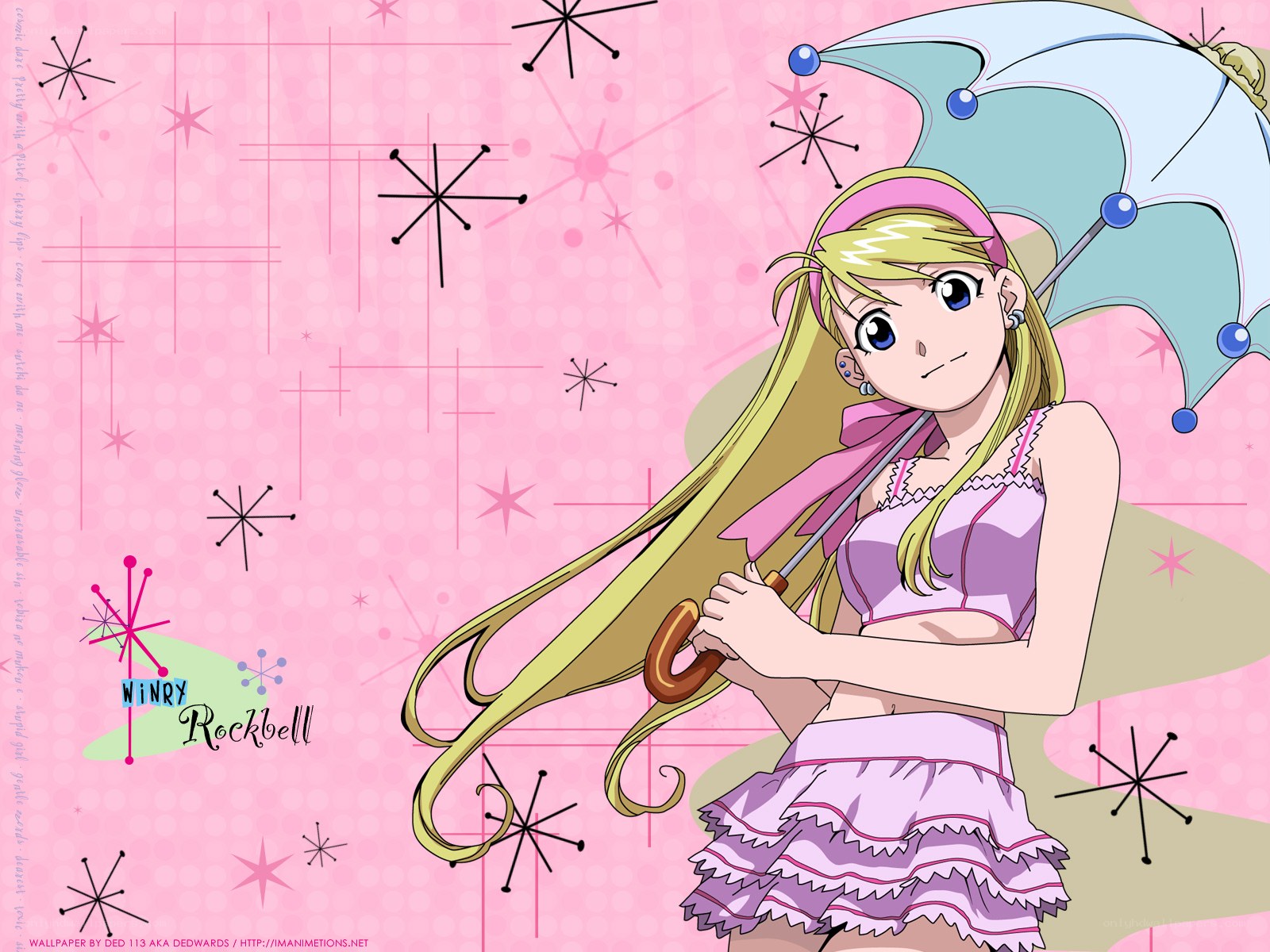 Winry Rockbell with umbrella