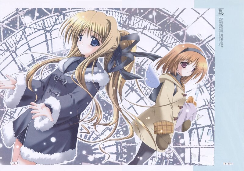 Winter anime girls illustration
