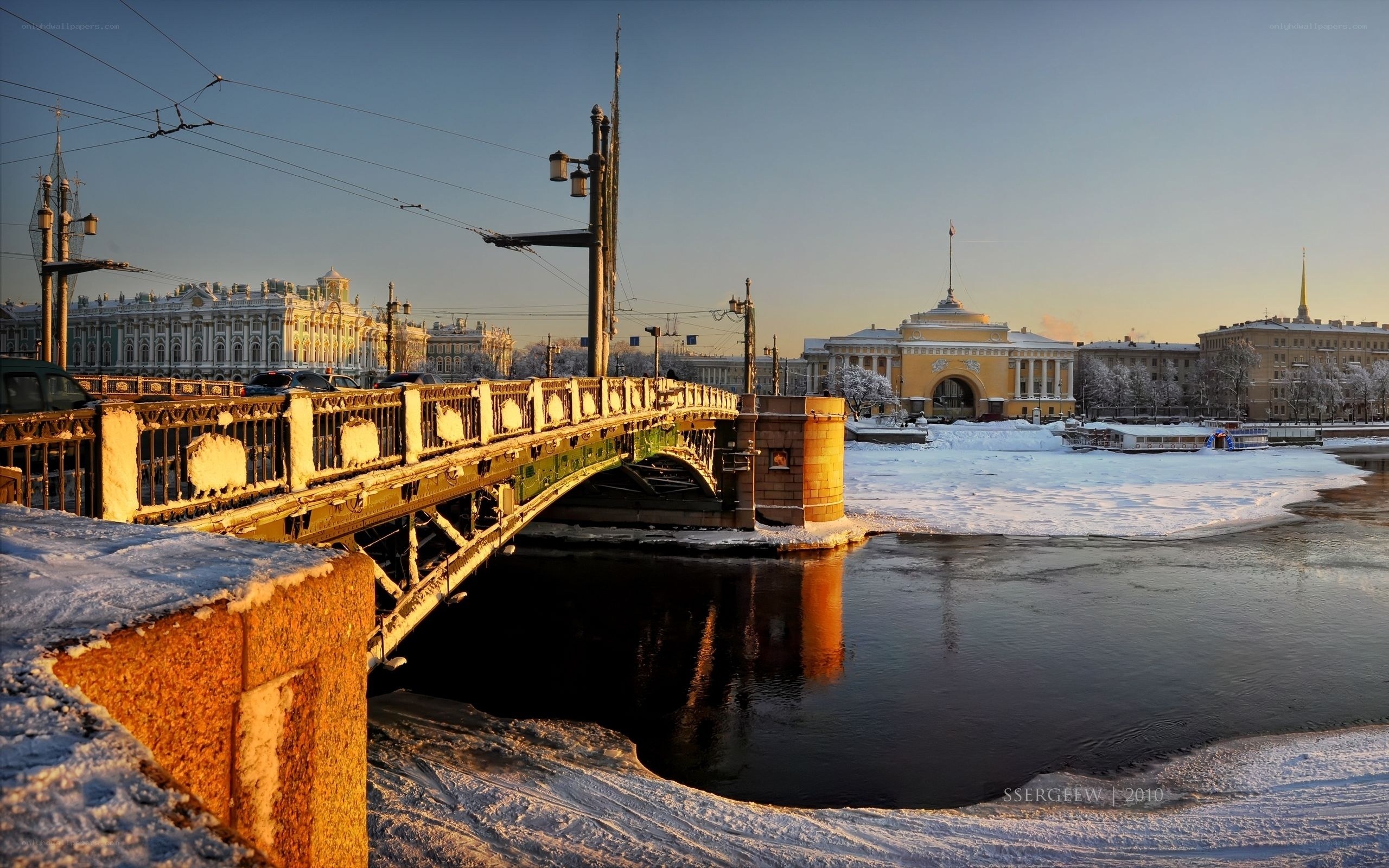 Winter bridge in Saint Petersburg