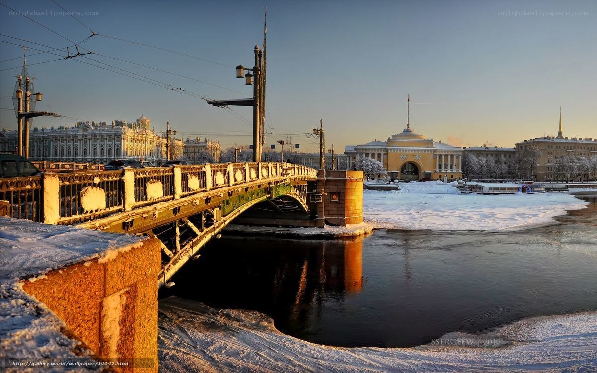 Winter bridge in St. Petersburg