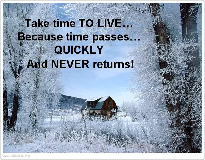Winter cabin with quote