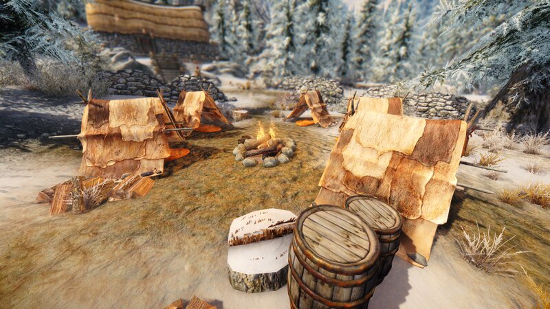 Winter Camp in Forest