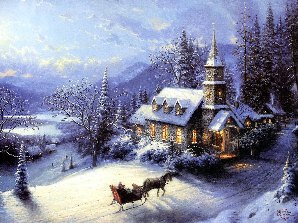 Winter Church Scene