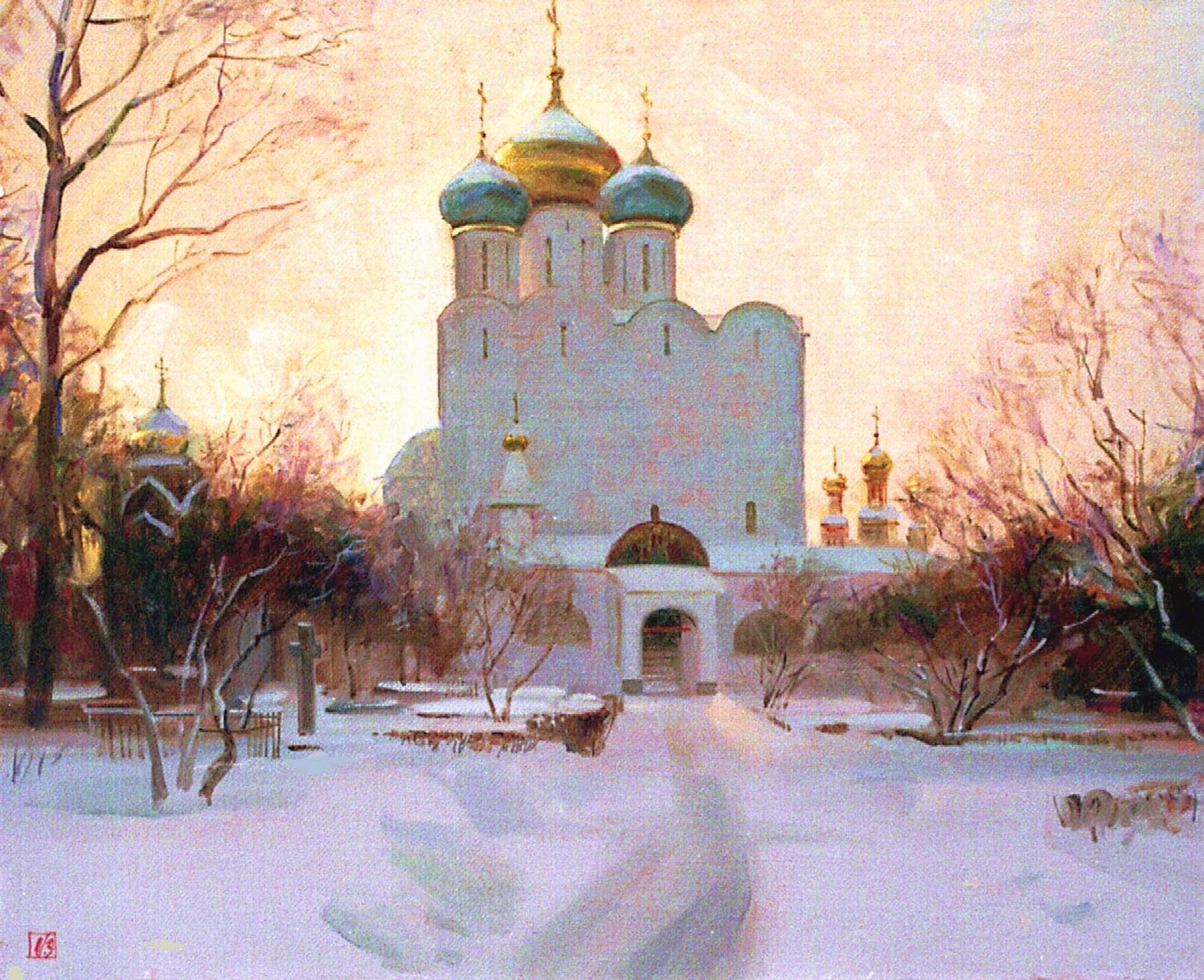 Winter church scene