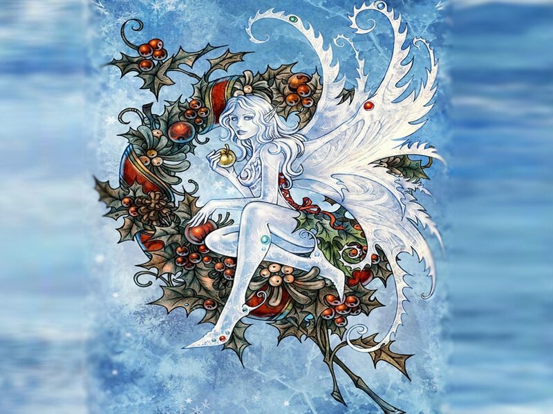 Winter Fairy with Holly
