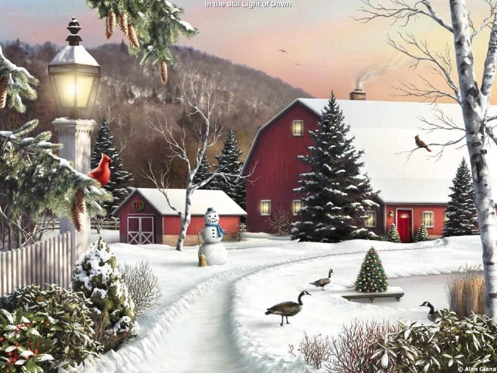 Winter Farm at Dawn