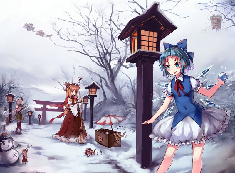 Winter festival at a shrine