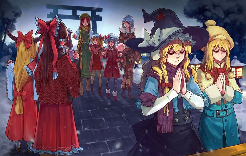 Winter festival at a shrine