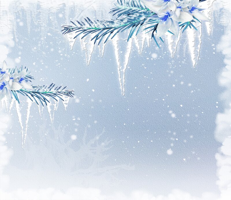 Winter floral icicle scene