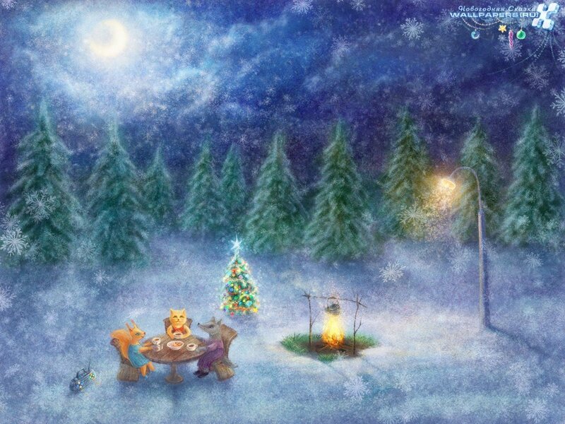 Winter forest gathering