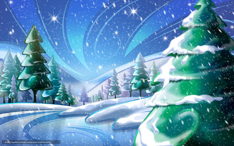 Winter forest snow scene