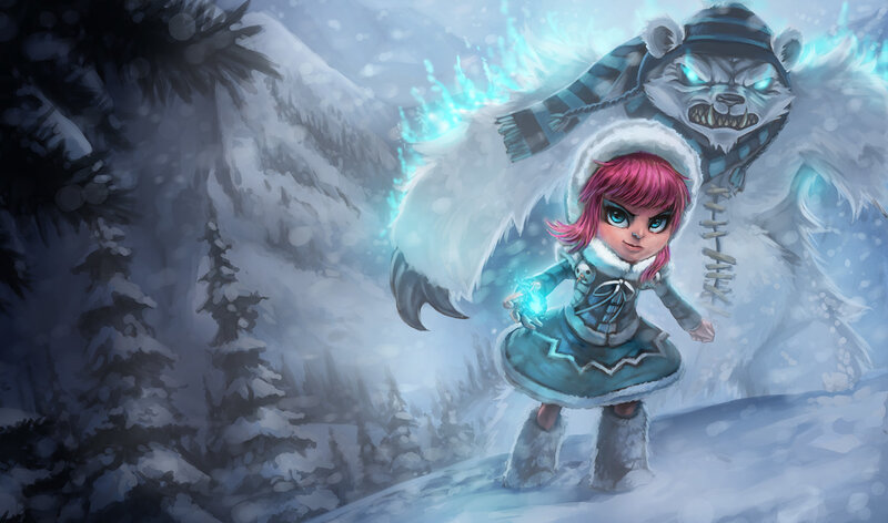Winter girl with bear spirit