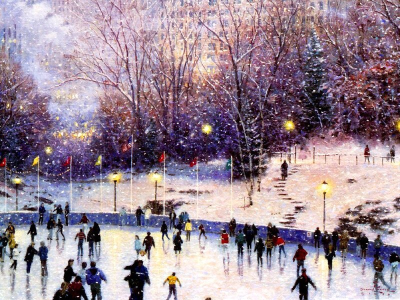 Winter Ice Skating in the Park