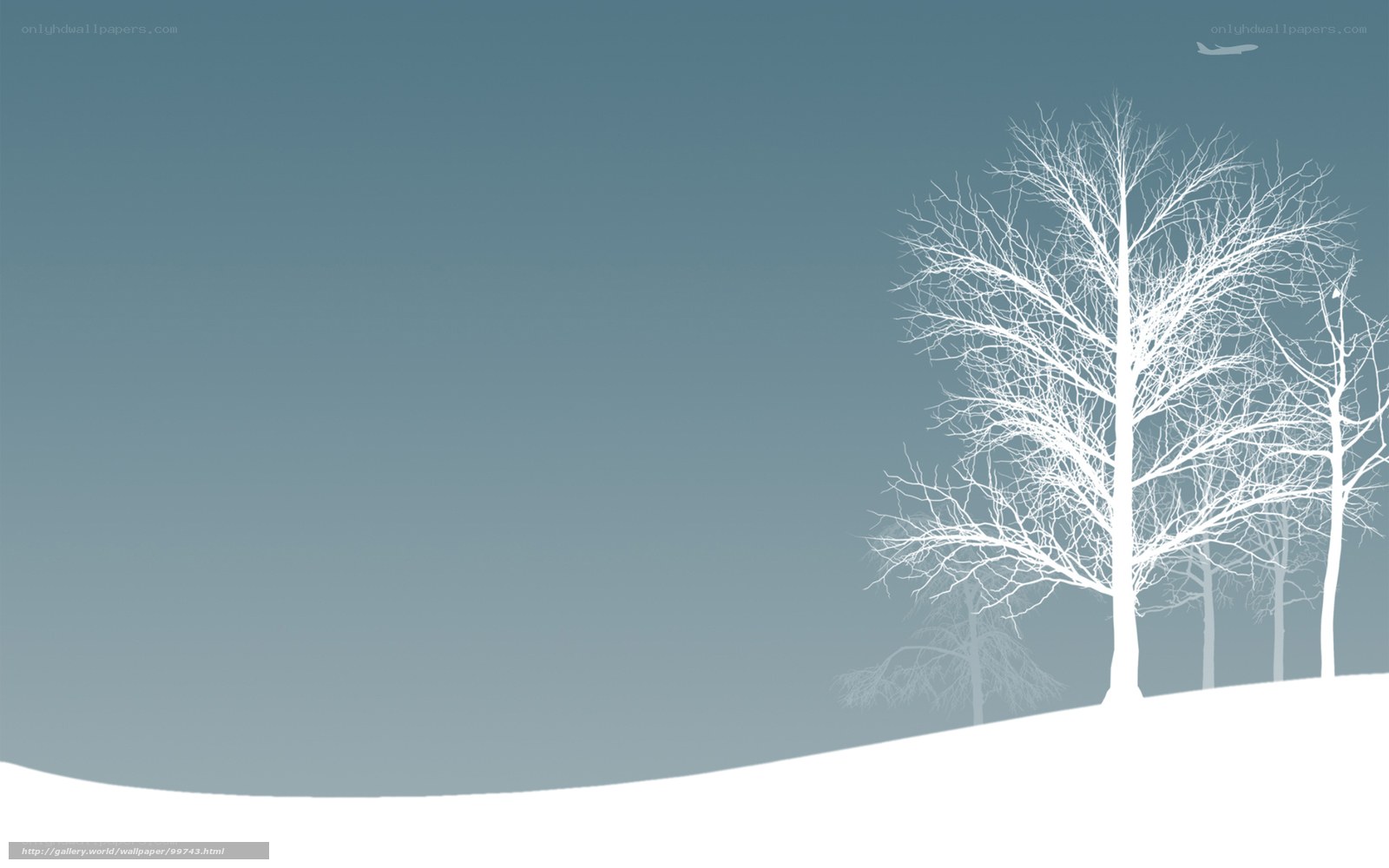 Winter landscape with bare trees