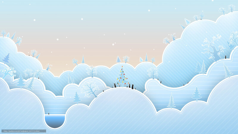 Winter landscape with Christmas tree