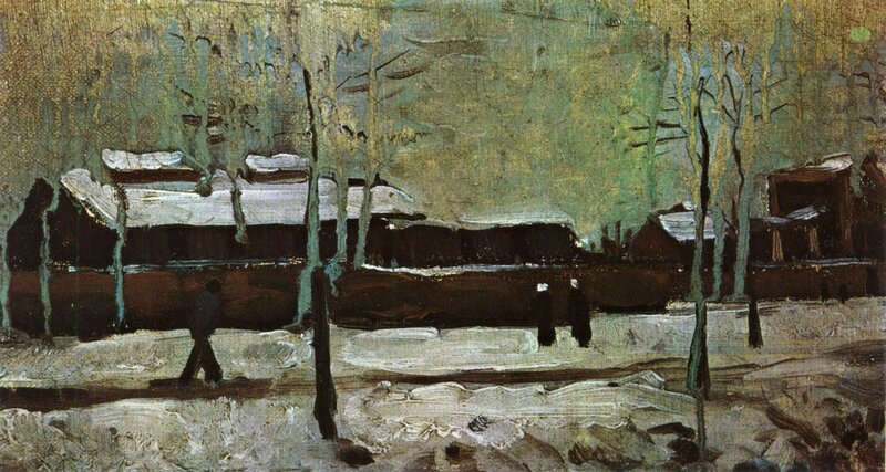 Winter landscape with figures