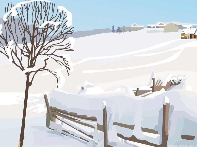 Winter landscape with snow