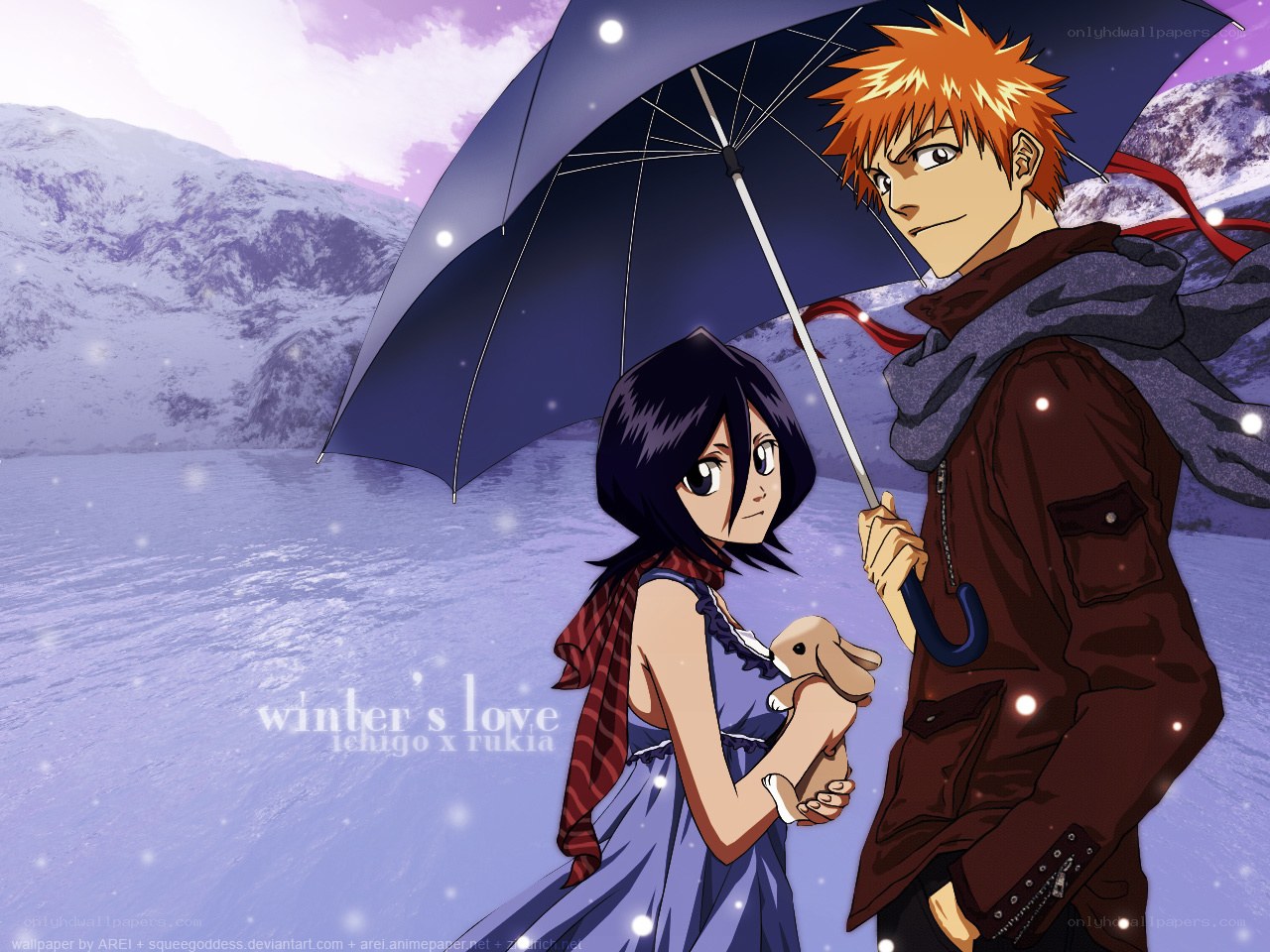 winter love anime scene