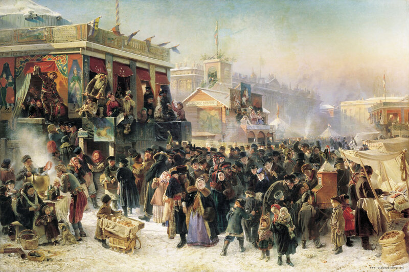 Winter Market Scene