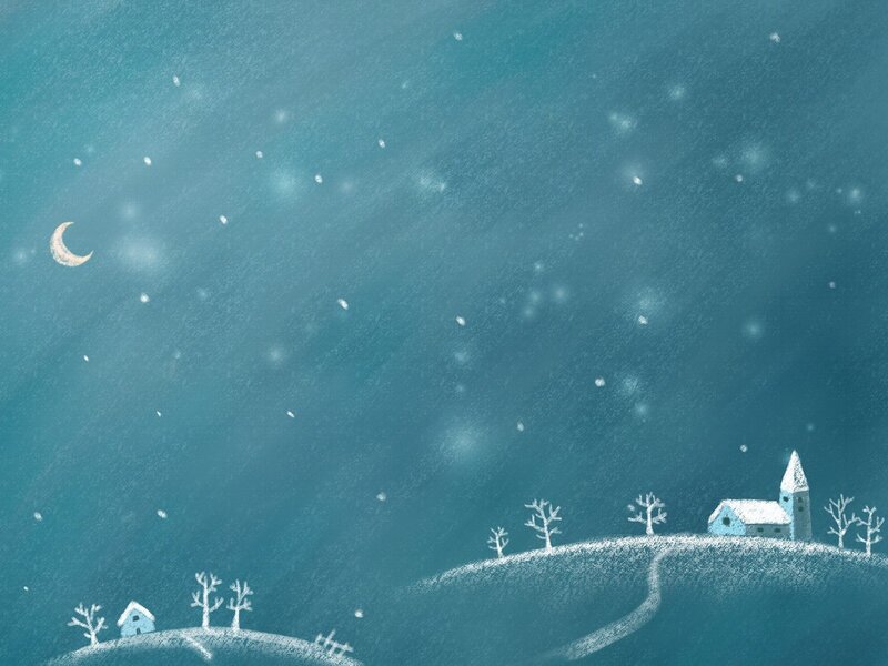 Winter night landscape