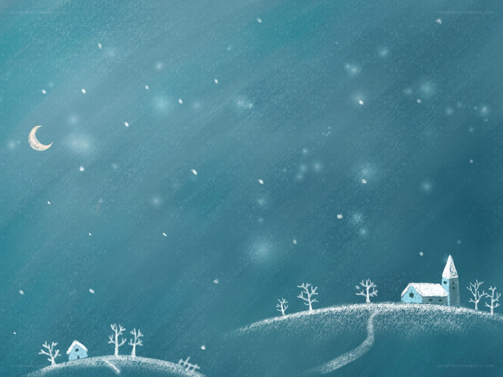 Winter night landscape