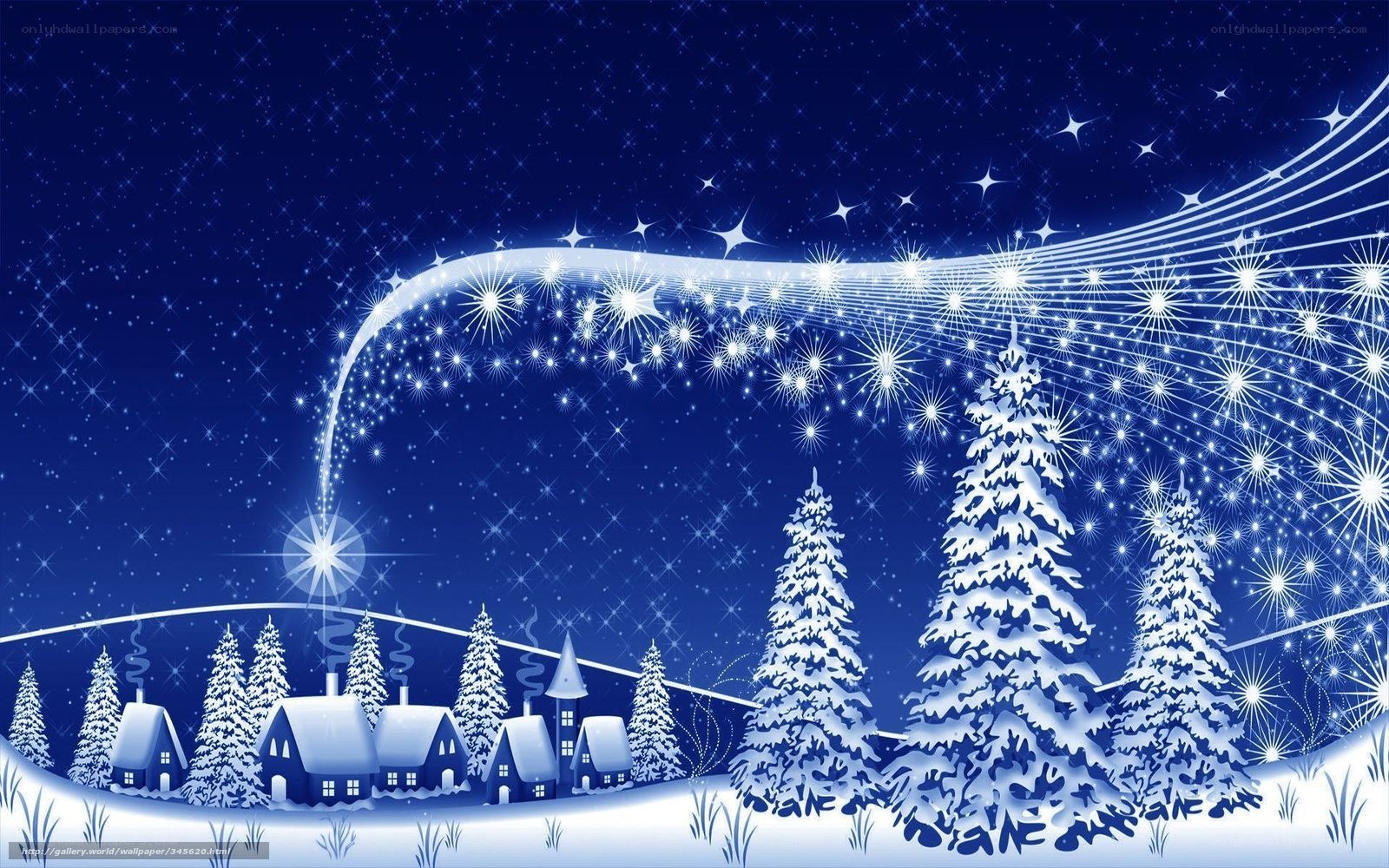 Winter night with shooting stars