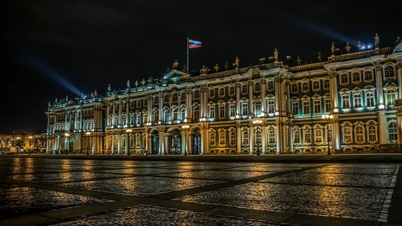 Winter Palace at Night — Blue