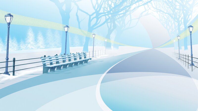 Winter park path scene