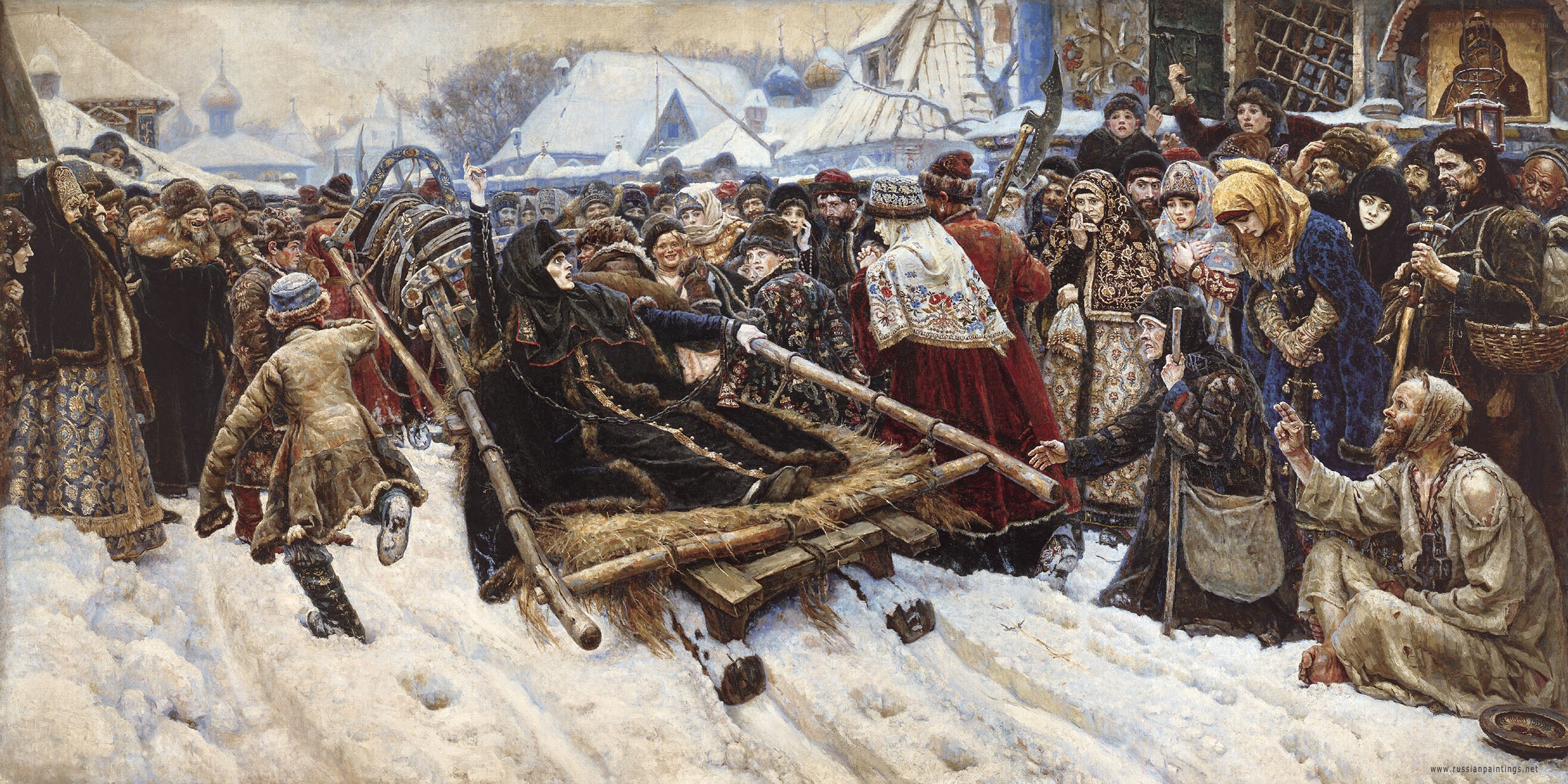 Winter Procession in a Russian Village