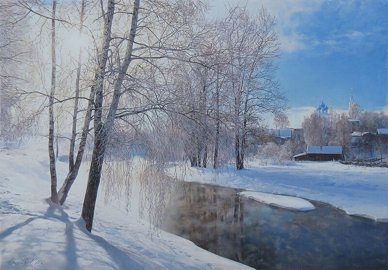 Winter river landscape