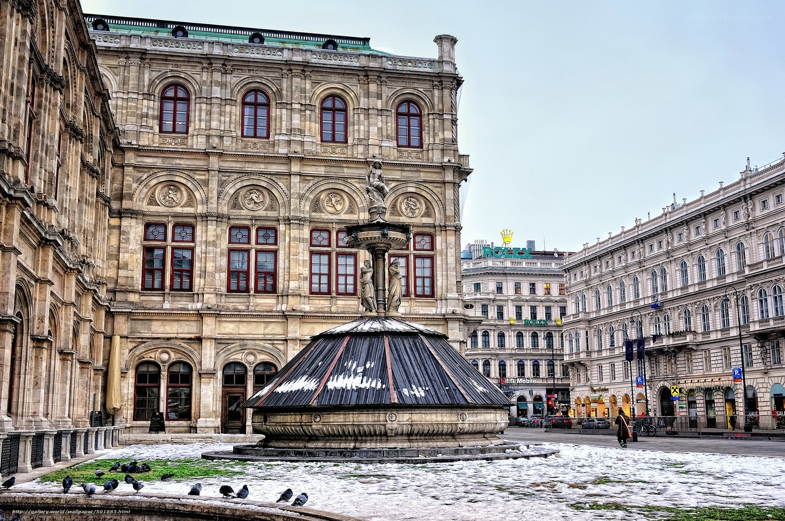 Winter scene at Vienna State Opera