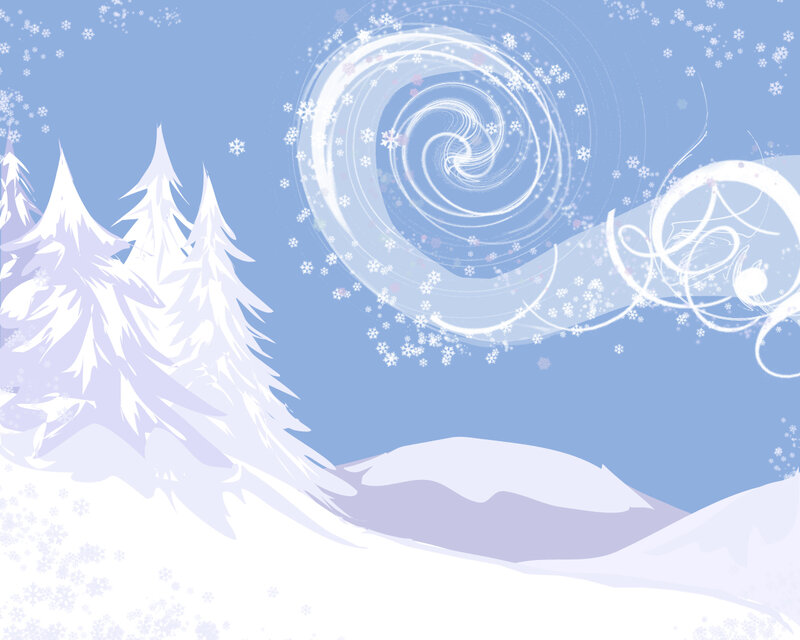 winter snowscape with pine trees