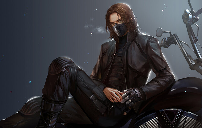 winter soldier on motorcycle