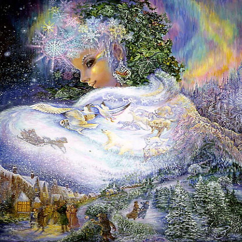 Winter Spirit and Snowy Village