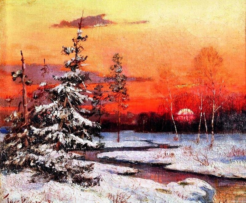 Winter Sunset Landscape