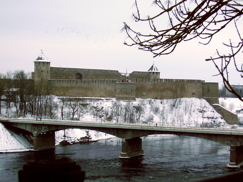 Winter view of a historic fortress