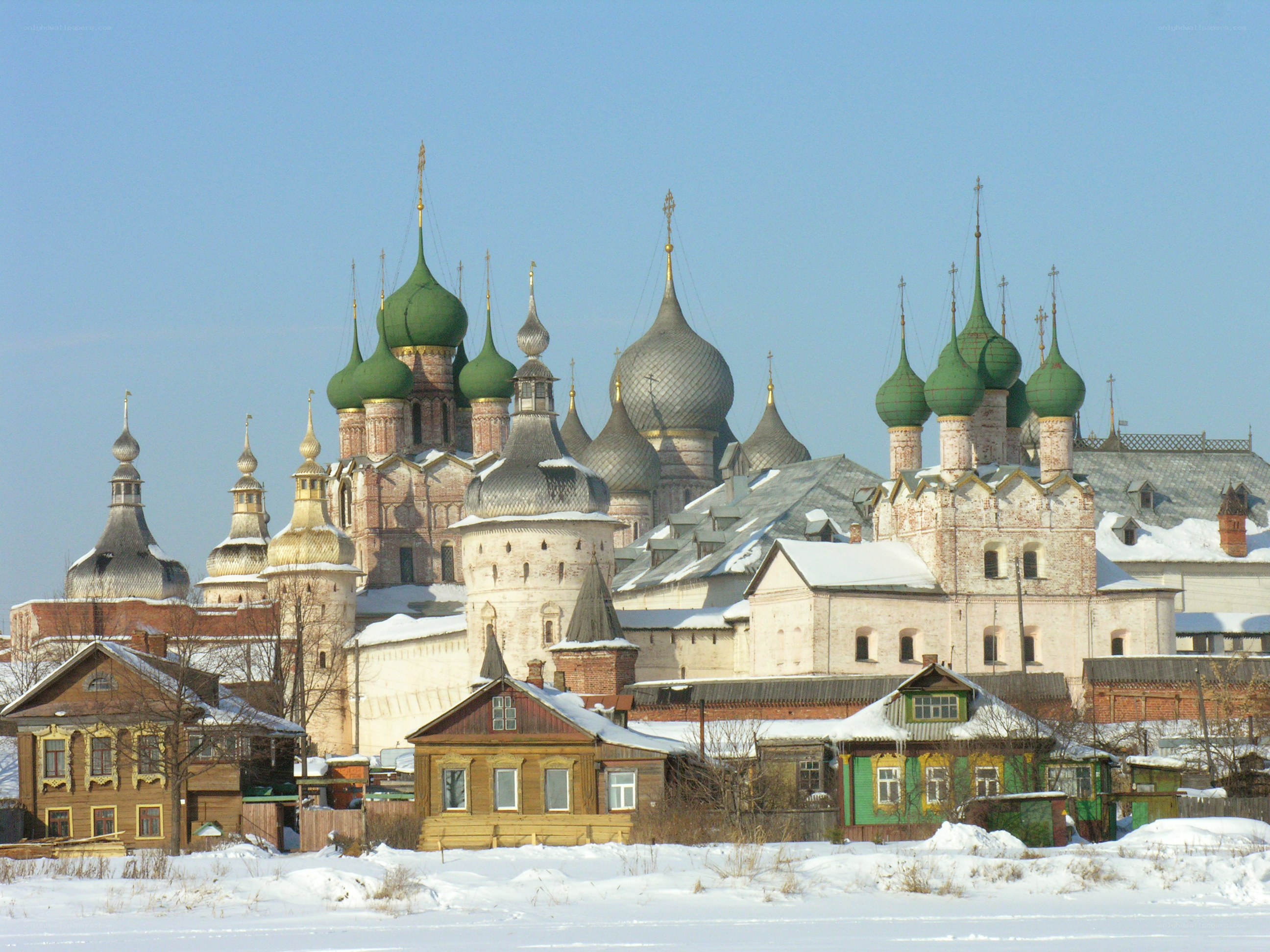 Winter view of a Russian monastery