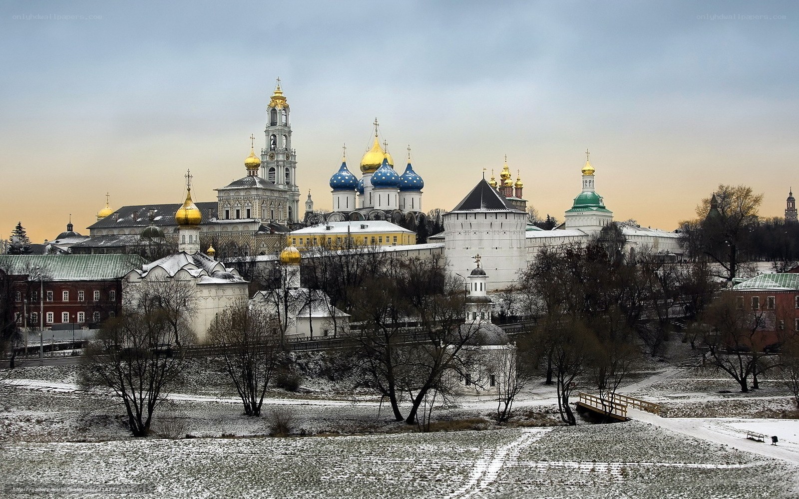 Winter view of a Russian monastery