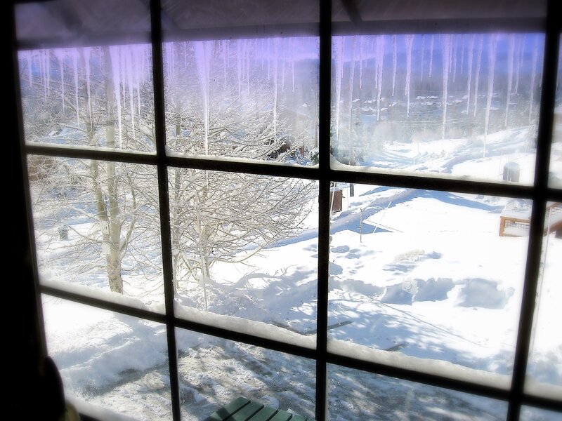 Winter view through a window
