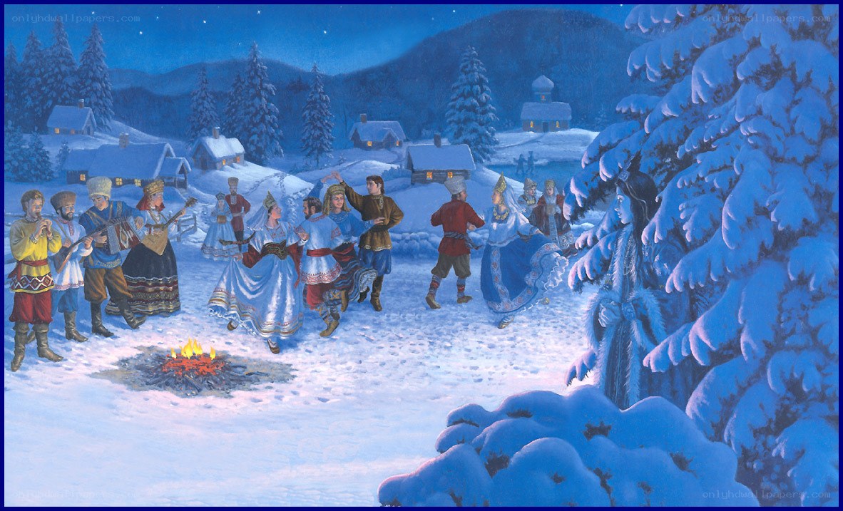 Winter village celebration
