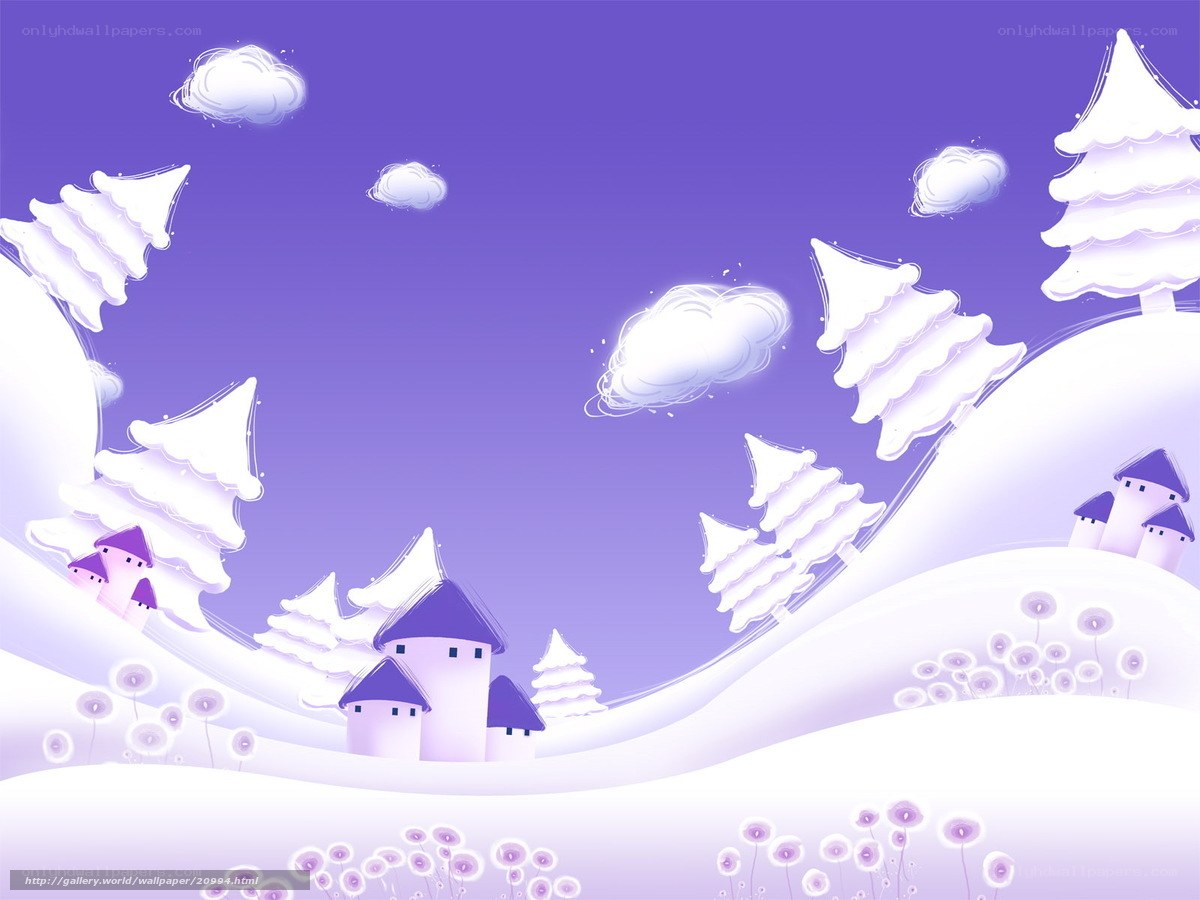 Winter village landscape