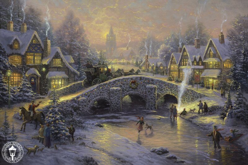 Winter village scene