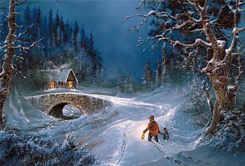 Winter walk to cabin