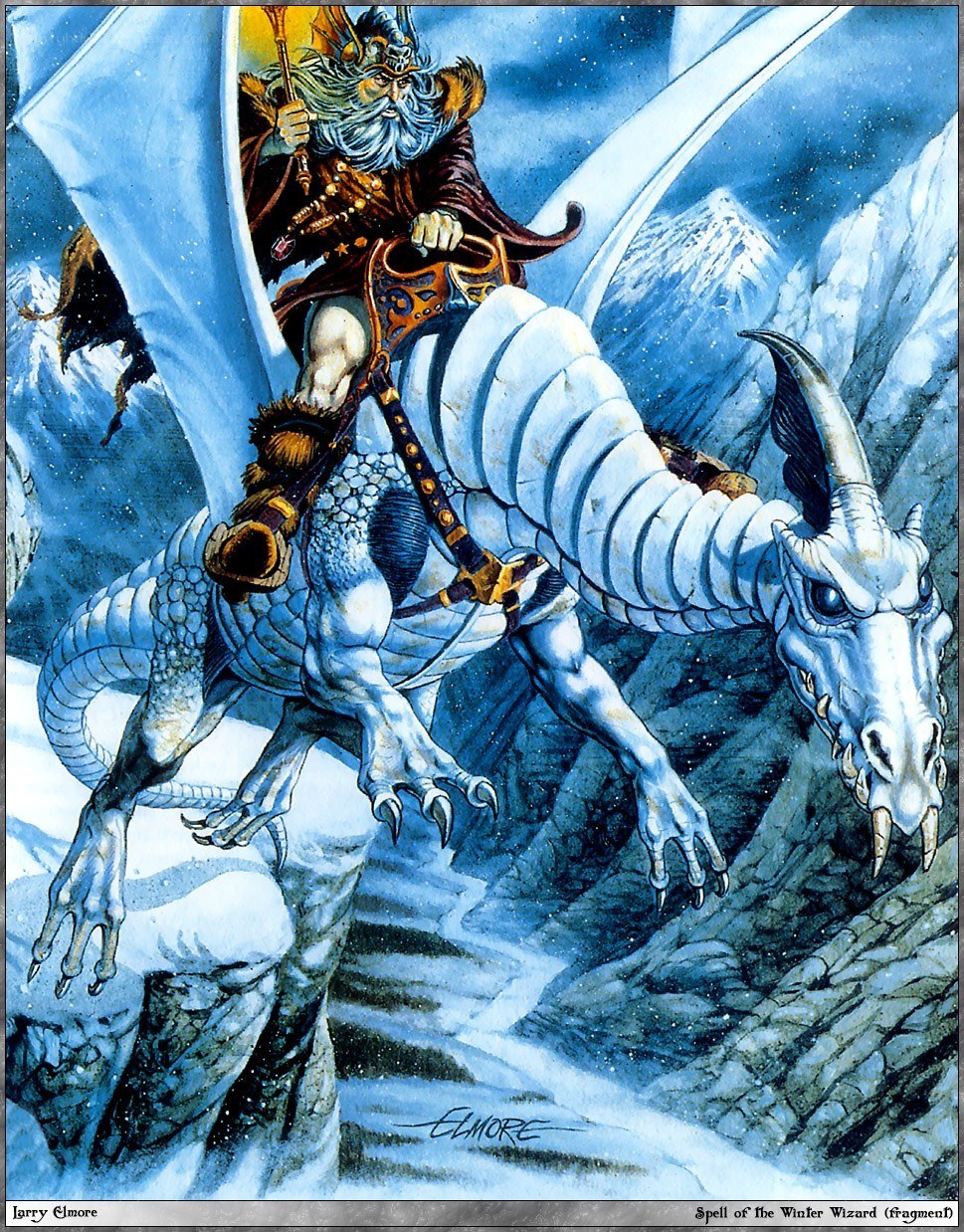 Winter Wizard on a Dragon