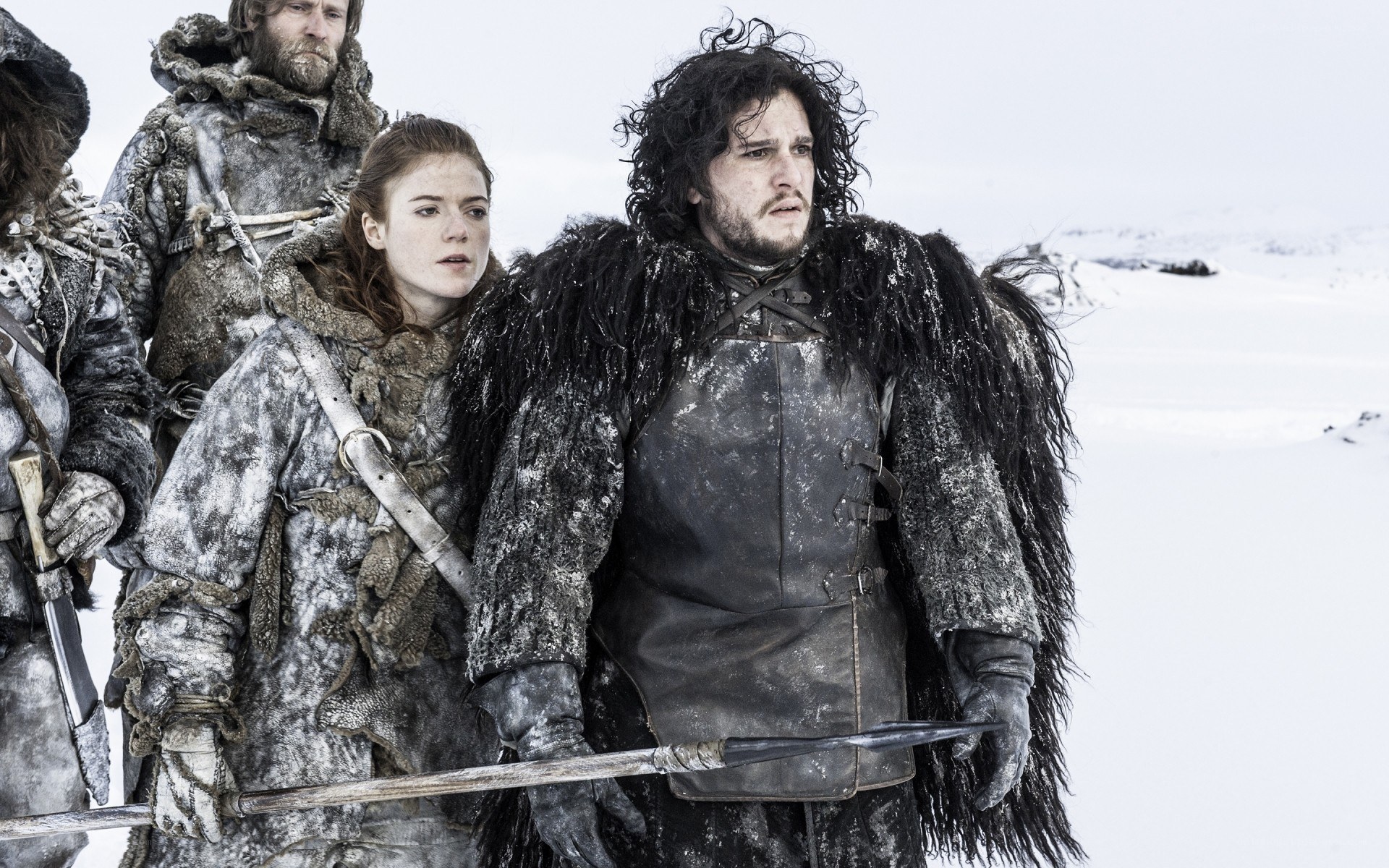 Winterfell characters in snow