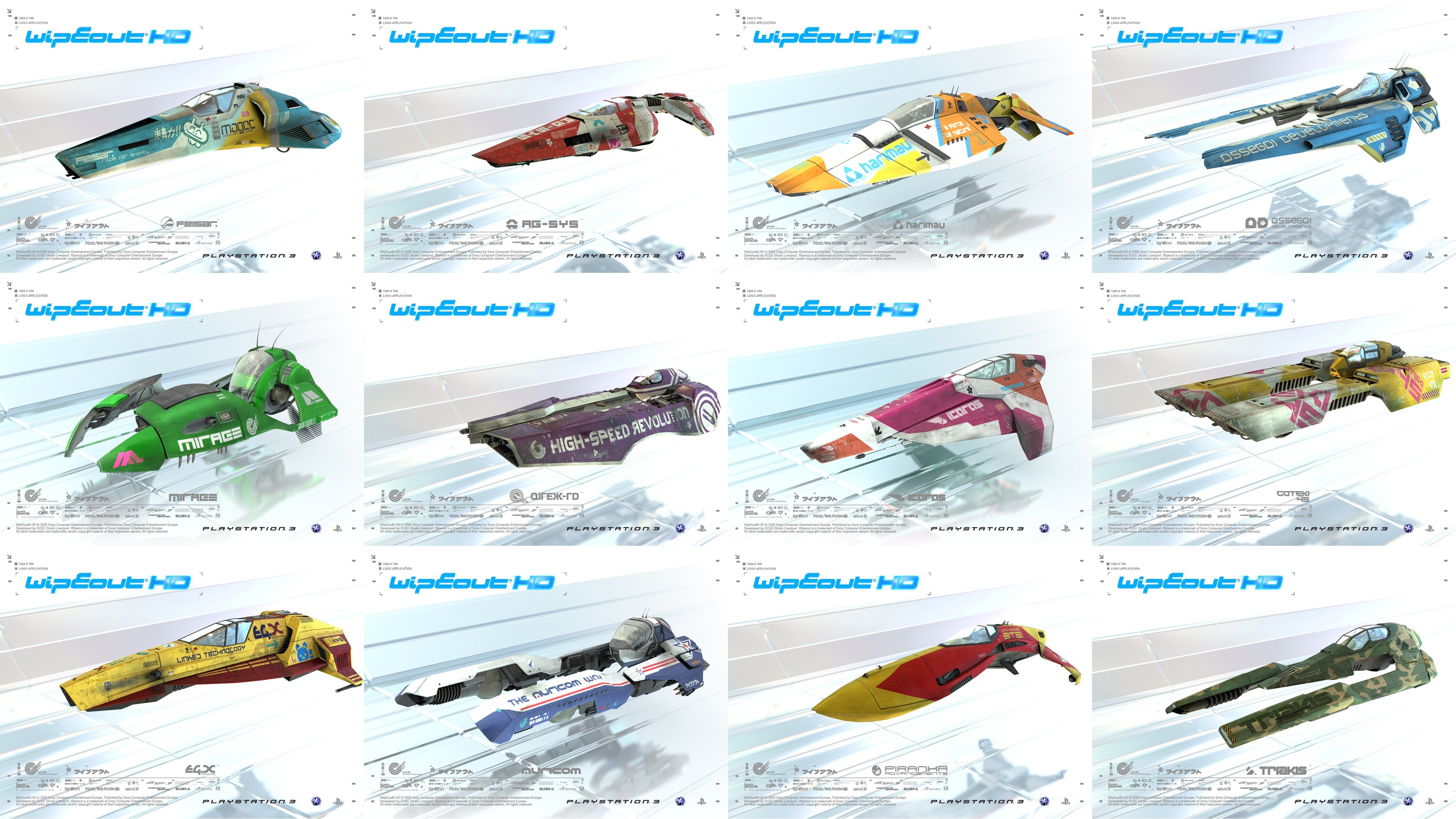 Wipeout HD ship lineup