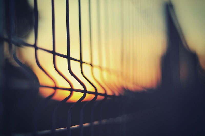Wire Fence at Sunset